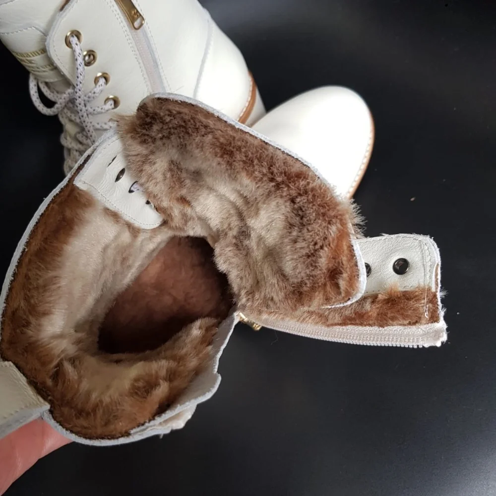 Waterproof Fur lined leather combat boots NEW - Picture 9 of 15